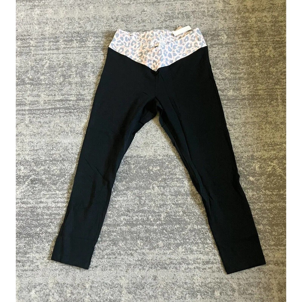 Women’s XL Pink By Victorias Secret V Leggings Leopard Print Black Q7